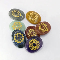 7 Chakra Reiki Symbol Healing Stones Set