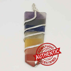 7 Chakra Spiral Pencil Pendant