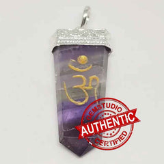Amethyst Om Pencil Pendant