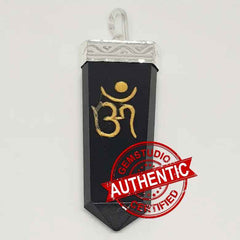 Black Banded Agate Om Pencil Pendant