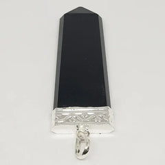 Black Banded Agate Om Pencil Pendant