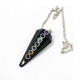 Black Obsidian 7 Chakra Dowsing Pendulum