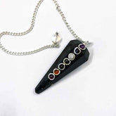 Black Tourmaline 7 Chakra Dowsing Pendulum