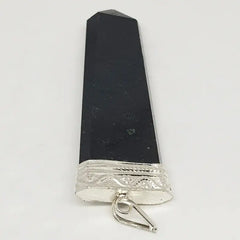 Black Tourmaline 7 Chakra Pencil Pendant