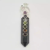 Black Tourmaline 7 Chakra Pendant