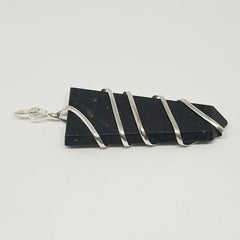 Black Tourmaline Spiral Pencil Pendant