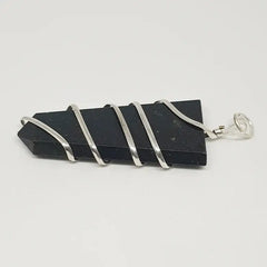 Black Tourmaline Spiral Pencil Pendant