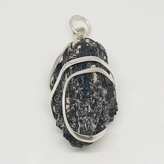 Black Tourmaline Spiral Pendant