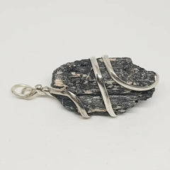 Black Tourmaline Spiral Pendant