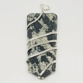 Black White Tourmaline Spiral Pencil Pendant