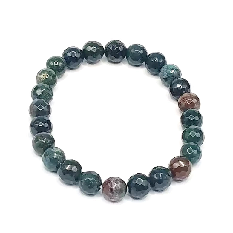 Blood Agate Diamond Cut Bracelet