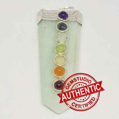 Blue Amazonite 7 Chakra Pencil Pendant