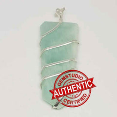 Blue Amazonite Spiral Pencil Pendant