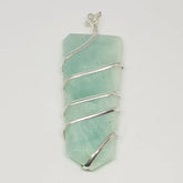 Blue Amazonite Spiral Pencil Pendant