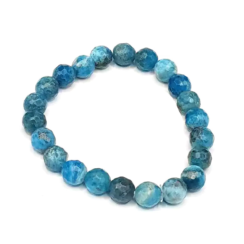 Blue Apatite Diamond Cut Bracelet