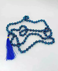 Blue Peacock Hematite Mala