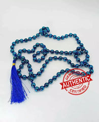 Blue Peacock Hematite Mala