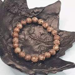 Brown Snowflake Obsidian Diamond Cut Bracelet