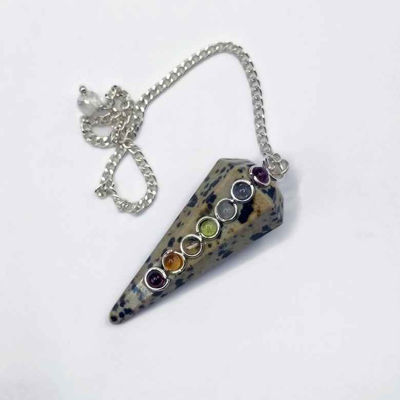 Dalmatian Jasper 7 Chakra Dowsing Pendulum
