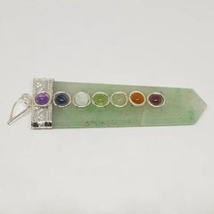 Green Aventurine 7 Chakra Pencil Pendant