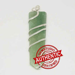 Green Aventurine Spiral Pencil Pendant