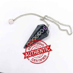 Larvikite 7 Chakra Dowsing Pendulum