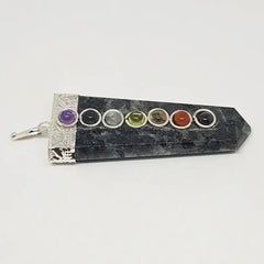 Larvikite 7 Chakra Pencil Pendant