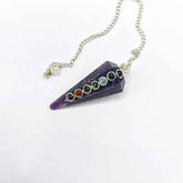 Lepidolite 7 Chakra Dowsing Pendulum