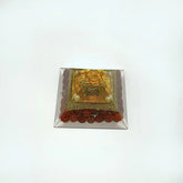 Mahamrityunjaya Pyramid Yantra with 5 Mukhi Rudraksha Beads