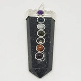 Nuummite 7 Chakra Pencil Pendant