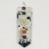 Rainbow Moonstone 7 Chakra Pencil Pendant