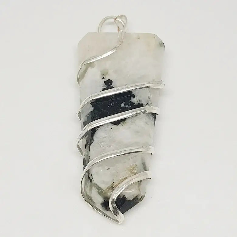 Rainbow Moonstone Spiral Pencil Pendant