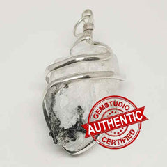 Rainbow Moonstone Spiral Pendant