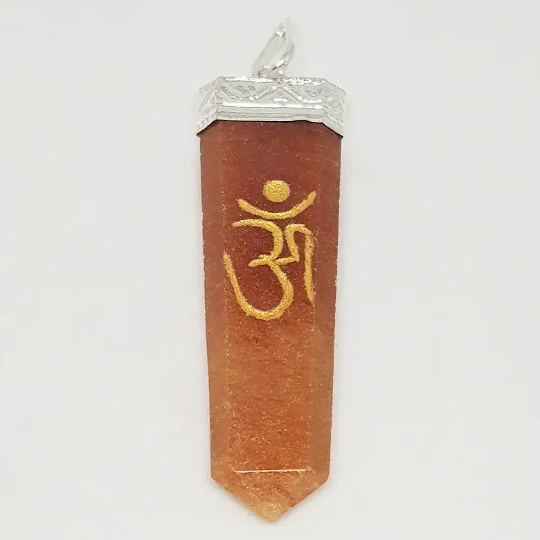 Red Aventurine Om Pencil Pendant