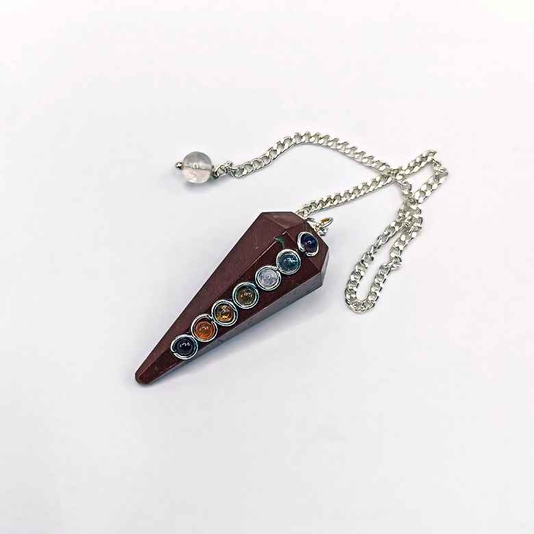 Red Jasper 7 Chakra Dowsing Pendulum