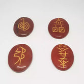 Red Jasper Reiki Symbol Healing Stones Set