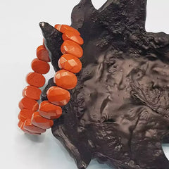 Red Jasper Oval Faceted Bracelet