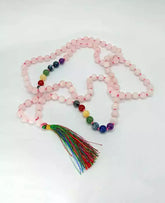 Rose Quartz 7 Chakra Mala