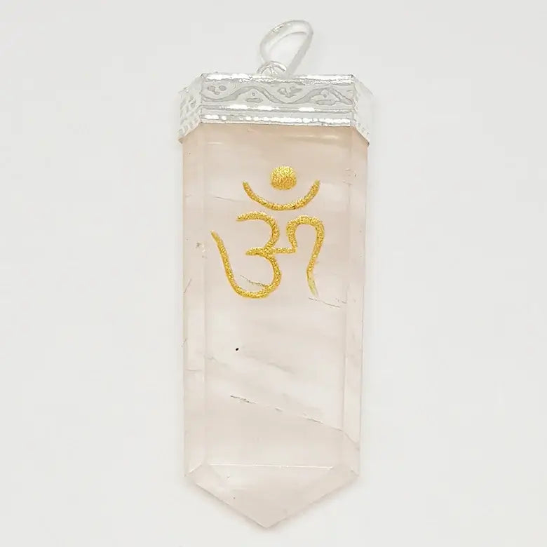 Rose Quartz Om Pencil Pendant
