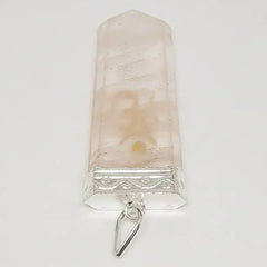 Rose Quartz Om Pencil Pendant