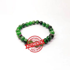 Ruby Zoisite Diamond Cut Bracelet