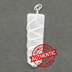 Selenite Spiral Pencil Pendant