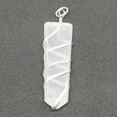 Selenite Spiral Pencil Pendant