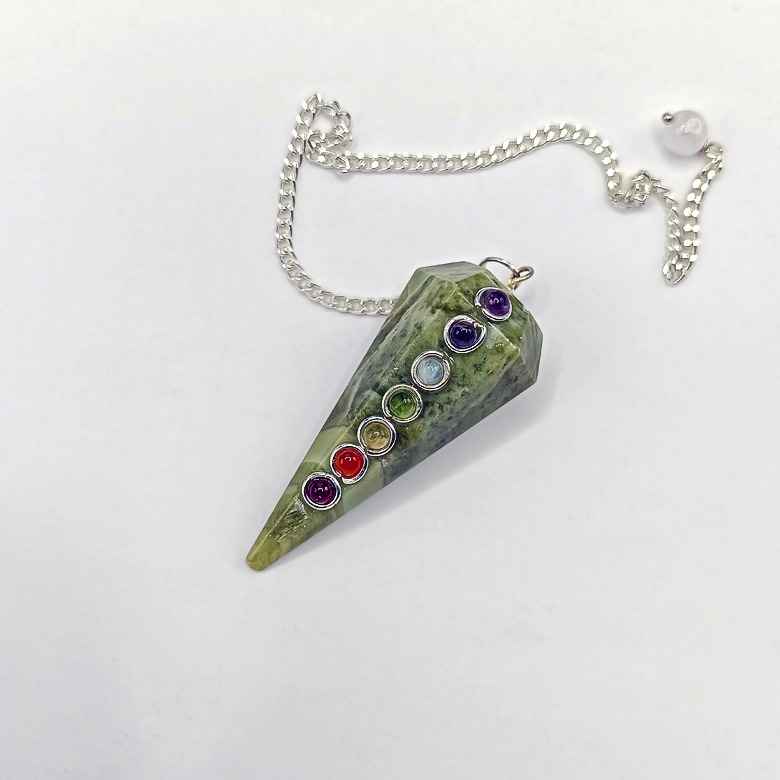 Serpentine 7 Chakra Dowsing Pendulum