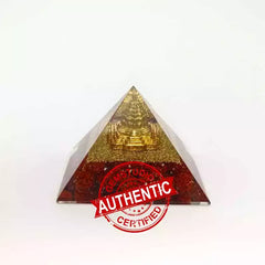 Shree Yantra Orgone Pyramid with Rudraksha Beads