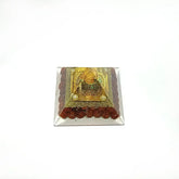Shri Kuber Pyramid Yantra with 5 Mukhi Rudraksha Beads
