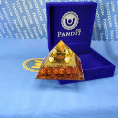 Shri Surya Pyramid Yantra with 5 Mukhi Rudraksha Beads