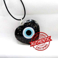 Shungite Evil Eye Heart Shaped Pendant