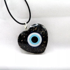 Shungite Evil Eye Heart Shaped Pendant