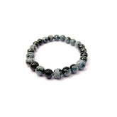 Snowflake Obsidian Diamond Cut Bracelet